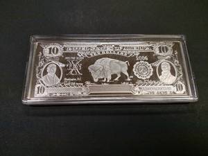 Four Ounce .999 Silver Bar, Ten Dol...