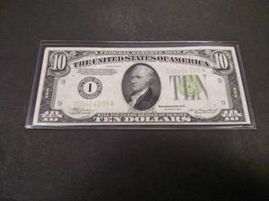 1934 Ten Dollar Federal Reserve Not...