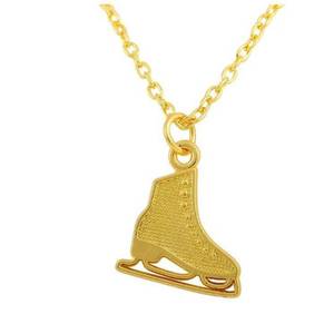 Necklace with Ice Skate Plated in 14 Carat Gold
