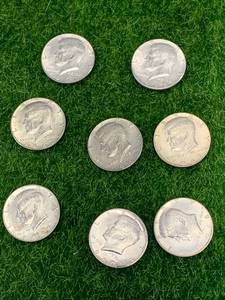 Lot of 8 Kennedy 1960s Half Dollars (3.2 ounces of 40% silver)
