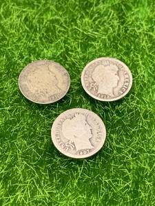 Lot of 3 Silver Barber Dimes