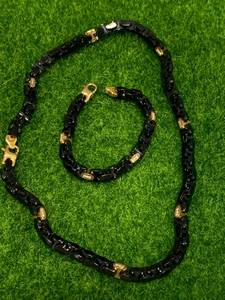 Mens Chunky Necklace & Bracelet Set