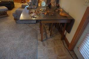 Wood Dining Table With Fold Down Sides