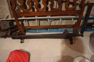 Twin Wood Head Board With Bed Frame and Rails