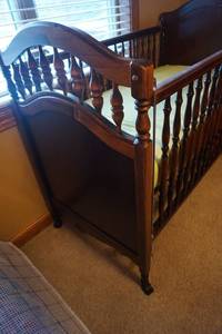 Bassett Brand Wood Framed Crib With Mattress