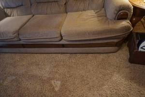 Wood Accent Cloth Sofa