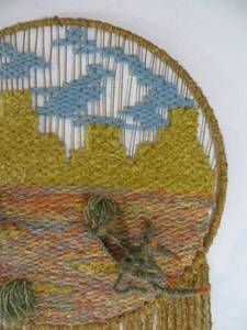VINTAGE Mid-Century Textile Wall Hanging
