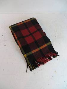 VINTAGE Plaid Throw Blanket