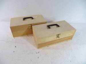 Pair of Unfinished Wooden Boxes
