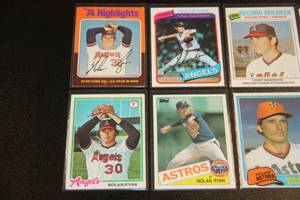 Nolan Ryan 70s and 80s Card Lot  8 Cards