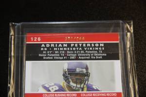 2007 Bowman Blue Adrian Peterson Rookie Card 272500