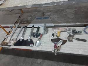 Large Lot Of Trowels, Broad Knives, Corner Pro Tools