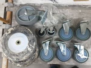 Assorted Casters, (5-5 Casters, 2-10 Rubber Wheels)