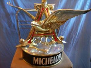Michelob Revolving Hanging sign. Non-Lit. Revolving motor does work. As shown.
