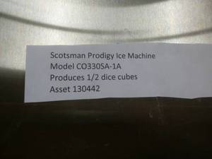 lot 35 image: Scotsman Prodigy Ice Machine # 130442