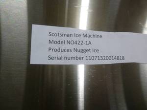 lot 37 image: Scotsman Ice Machine # 11071320014818