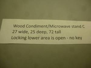 lot 43 image: Wood CondimentMicrowave Stand #C