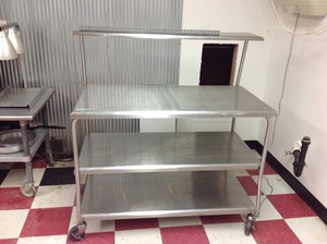 lot 2 image: SS Work TableShelving on Wheels
