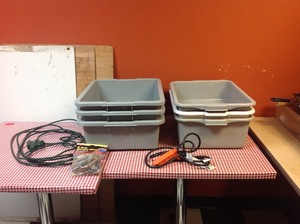 lot 107 image: Totes & Extension Cords