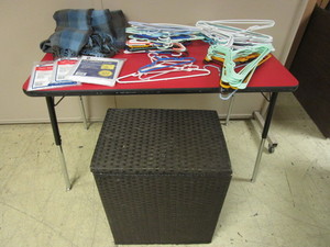 PENDLETON WOOL BLANKET, MATTRESS COVERS, CLOTHES HAMPER, CLOTHES HANGERS