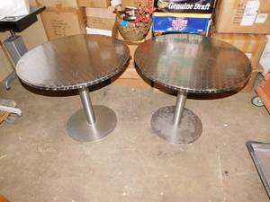 lot 12 image: Stainless Steel Round Tables