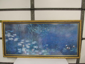 lot 60 image: LARGE Framed Monet Water Lilies Print