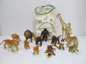 lot 84 image: Toys To Grown On Hard Rubber Classic Jungle Animal Toy Set