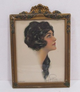 lot 88 image: Original 1920s Era ROLF ARMSTRONG Pinup Print in Period Frame - The Eternal Question