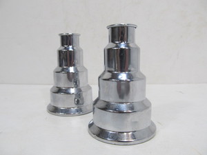 lot 94 image: Old Vintage Deco REVERE Chrome Candle Holders