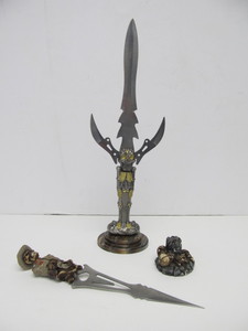 lot 136 image: 2 SkeletonSkull Daggers wPaperweight