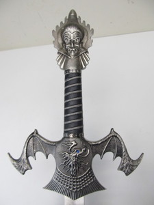 lot 139 image: Large Decorative Oriental Style Stainless Steel Dragon Sword