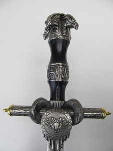 lot 140 image: Large Decorative Rams Skull Stainless Steel Sword