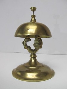 lot 150 image: Vintage Solid Brass Lobby Bell