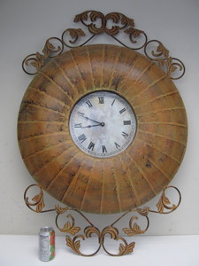 lot 120 image: LARGE Oversized Rustic Metal Wall Clock
