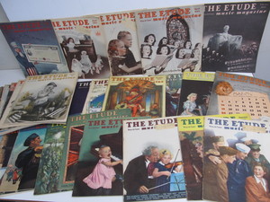 lot 123 image: Large Lot of Vintage 1940s ETUDE Music Magazines