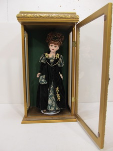 lot 210 image: Camellia Garden Porcelain Doll wSwarovski Crystal Jewelry