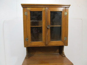 lot 231 image: NICE Antique Child Size Kitchen Pantry CupboardCabinet