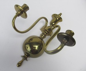 lot 248 image: Pair of Vintage Solid Brass Candle Wall Sconces