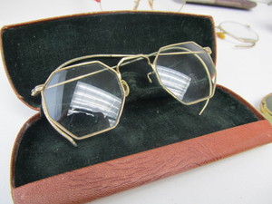 lot 250 image: Group of Vintage & Antique Gold Filled Eye Glasses (As Is)