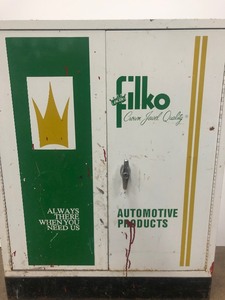 lot 2 image: Vintage FILKO Automotive Service Station Advertising Cabinet