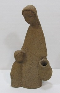 lot 271 image: Sisters of Bethlehem Hand Made Stone Statue of Mary & Jesus