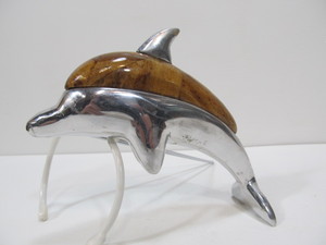 lot 276 image: Polished chrome Dolphin Desk Statue