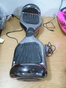 lot 42 image: AOB 36V HoverboardSelf-Balancing Scooter with Bluetooth Speakers  Black Chrome