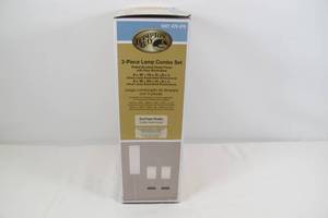 lot 1 image: Hampton Bay 60 in. Floor and 19 in. Table Paper Shade Combo Lamp Set (3-Piece)
