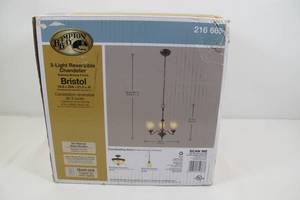 lot 2 image: Hampton Bay Bristol 3-Light Reversible Chandelier - Open Box