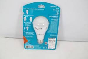 lot 15 image: EcoSmart A21 Speaker Bulb with Bluetooth Technology 40W Replacement, SOFT WHITE LIGHT BULB WITH BLUETOOTH SPEAKER