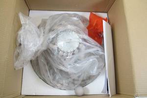 lot 38 image: Alsy 14 in. 2-Light Antique White with Gray Beaded Flush Mount - Product Broken