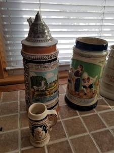 lot 120 image: Collection of German Steins and Pint Glasses