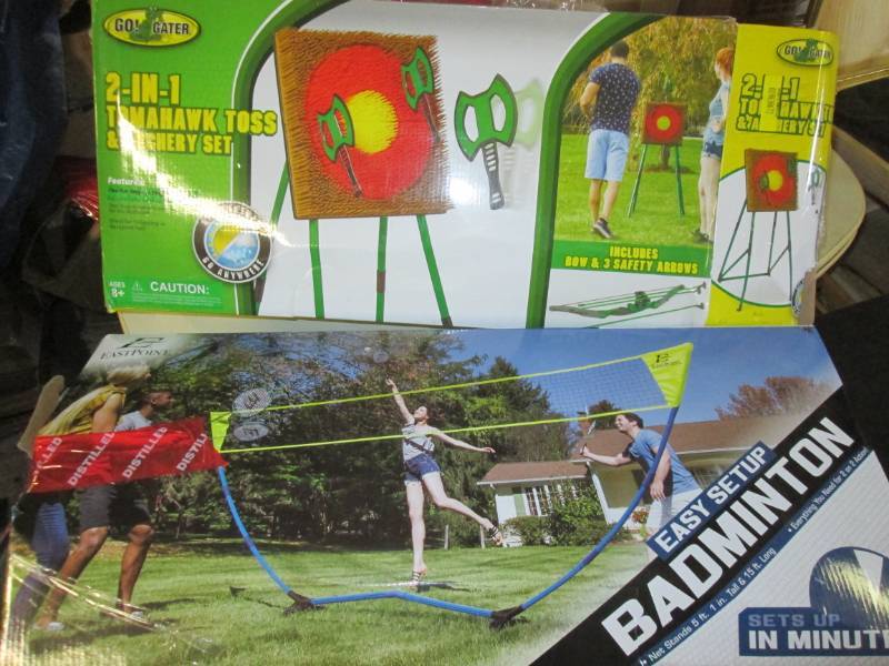 tomahawk toss and archery set