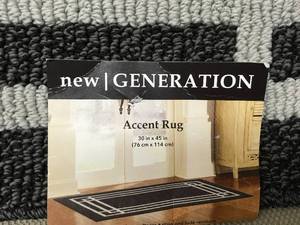 lot 195 image: New Generation Accent Rug 30 in. x 45 in., Retail $14.99